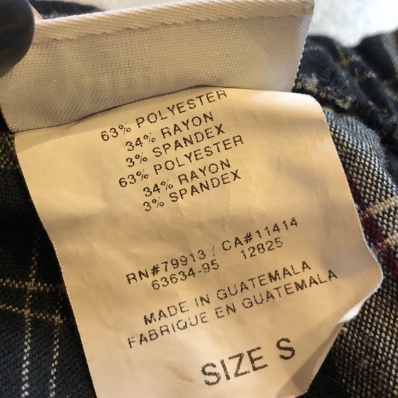 Mimi Maternity plaid straight leg mid rise black white pants trousers … - Picture 5 of 9